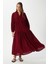 Prive Kadın Base %100 Viskon Bordo Maksi Boy Yazlık Elbise 4