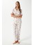 Kadın Enda Fırfırlı Kurdela Desen Alt Üst Pijama Takımı 7