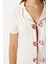 Kadın Violet Ekru Şortlu Fiyonklu Alt Üst Pijama Takımı 2
