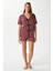 Kadın Violet Gülkurusu Şortlu Fiyonklu Alt Üst Pijama Takımı 8