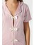 Kadın Violet Pembe Şortlu Fiyonklu Alt Üst Pijama Takımı 8