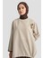 Broşlu Keten Tunik 25Y4620 Taş 4