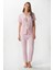 Kadın Julia Pembe Fiyonklu Alt Üst Pijama Takımı 3