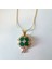 Yeşil Yonca Zirkon Taşlı Kadın Çelik Kolye 2