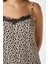 Kadın Betty Leopar 3'lü Paket Sabahlıklı Ip Askılı Dantelli Fitilli Örme Pijama Takımı 7