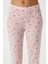 Kadın Juliet Kurdeleli Yumuşak Doku Pembe Çiçekli Pijama Takımı 8