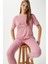 Kadın Pretty Woman Viskon Bisiklet Yaka Kısa Kol Pembe Alt Üst Pijama Takımı 7