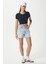 Kadın Deal Lux Touch Yumuşak Doku Crop Lacivert Bluz 7