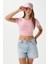 Kadın Deal Lux Touch Yumuşak Doku Crop Pembe Bluz 3