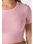 Kadın Deal Lux Touch Yumuşak Doku Crop Pembe Bluz 4
