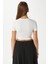 Kadın Deal Lux Touch Yumuşak Doku Crop Beyaz Bluz 5