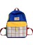 Sevimli Kitap Çantası Kontrast Renk Ekose Sırt Çantası Kore Tarzı Naylon Çocuk Okul Çantası Büyük Kapasite Sevimli Omuz Çantası Çocuk (Yurt Dışından) 1
