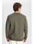 Erkek Haki Standart Fit Normal Kesim Içi Polarlı 3 Iplik Bisiklet Yaka Pamuklu Sweatshirt 6