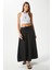 Kadın Trend Modal Serin Kumaş Siyah Bel Lastikli Cepli Rahat Kalıp Uzun Etek 7