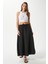 Kadın Trend Modal Serin Kumaş Siyah Bel Lastikli Cepli Rahat Kalıp Uzun Etek 8