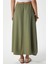 Kadın Trend Modal Serin Kumaş Haki Bel Lastikli Cepli Rahat Kalıp Uzun Etek 6