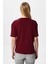 Kadın Rise Dekoratif Yaka Tok Doku %100 Pamuk Bordo T-Shirt 6