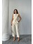 AYDOGANTICARET44 Keten Bluz - Pantolon Takım Massimo Modelscreat Kumaş - Bej 4