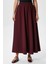 Kadın Luna Bel Lastikli Cepli Bordo Uzun Maxi Boy Etek 2