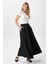 Kadın Luna Bel Lastikli Cepli Siyah Uzun Maxi Boy Etek 1