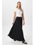 Kadın Luna Bel Lastikli Cepli Siyah Uzun Maxi Boy Etek 2