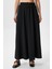 Kadın Luna Bel Lastikli Cepli Siyah Uzun Maxi Boy Etek 3