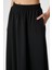 Kadın Luna Bel Lastikli Cepli Siyah Uzun Maxi Boy Etek 5