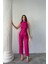 AYDOGANTICARET44 Keten Bluz - Pantolon Takım Massimo Modelscreat Kumaş - Fuşya 1