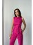 AYDOGANTICARET44 Keten Bluz - Pantolon Takım Massimo Modelscreat Kumaş - Fuşya 3