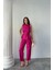 AYDOGANTICARET44 Keten Bluz - Pantolon Takım Massimo Modelscreat Kumaş - Fuşya 4