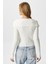 Kadın Terra Fitilli Ekru Düğmeli Triko Hırka 4