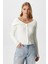 Kadın Terra Fitilli Ekru Düğmeli Triko Hırka 8