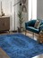 Vitage Mavi Eskitme Model Dokuma Taban Kilim 2
