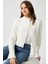 Kadın Wendy Yumuşak Doku Dik Yaka Ekru Triko Hırka 1