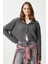 Kadın Wendy Yumuşak Doku Dik Yaka Antrasit Triko Hırka 3
