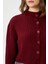 Kadın Wendy Yumuşak Doku Dik Yaka Bordo Triko Hırka 8