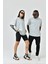 Unisex Basic Bisiklet Yaka Oversize T-Shirt - Boyalı Gri 1