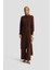 Asimetrik Allerli Cupra Tunik Elbise 25Y4706 Kahverengi 1