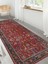 Vitage Etnik Desen Eskitme Model Dokuma Taban Kilim 4