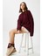 Kadın Stella Yumuşak Oversize Bordo Triko Kazak 2