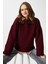 Pntrst Bordo Bisiklet Yaka Oversize Triko Kazak 6