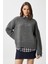 Pntrst Antrasit Bisiklet Yaka Oversize Triko Kazak 6