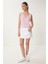 V Yaka Yazlık Triko Bluz LKİ0035 Pembe 1