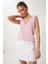 V Yaka Yazlık Triko Bluz LKİ0035 Pembe 2