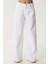 Geniş Paça Denim Jean LFG0035 Beyaz 5