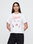 Kadın Beyaz Organik Pamuk Grafik T-Shirt 1
