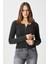 Kadın Verna Viscose Fermuarlı Saran Antrasit Triko Hırka 3