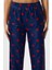 Kadın Teddi Ultra Yumuşak Cepli Lacivert Kalp Desen Yılbaşı Pijama Altı 2