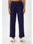 Kadın Teddi Ultra Yumuşak Cepli Lacivert Kalp Desen Yılbaşı Pijama Altı 4