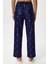 Kadın Teddi Ultra Yumuşak Cepli Lacivert Kalp Desen Yılbaşı Pijama Altı 5